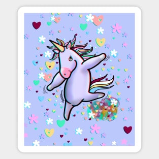 Funny unicorn dancing Magnet